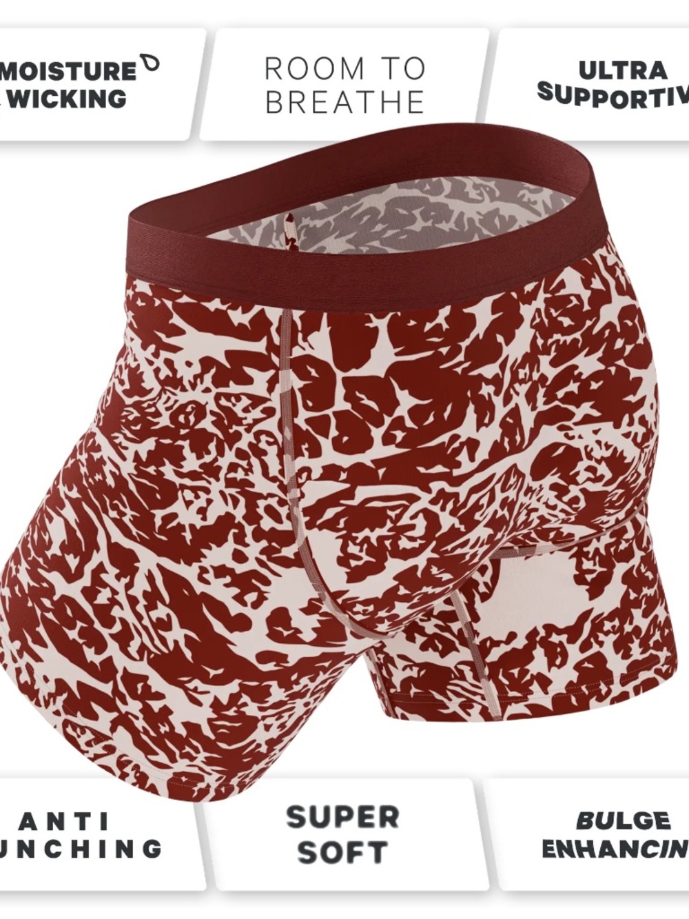 1333 NWT Shinesty Tomahawk Ball Hammock Boxer Brief w/Fly – L – Marbled Meat - Picture 9 of 11